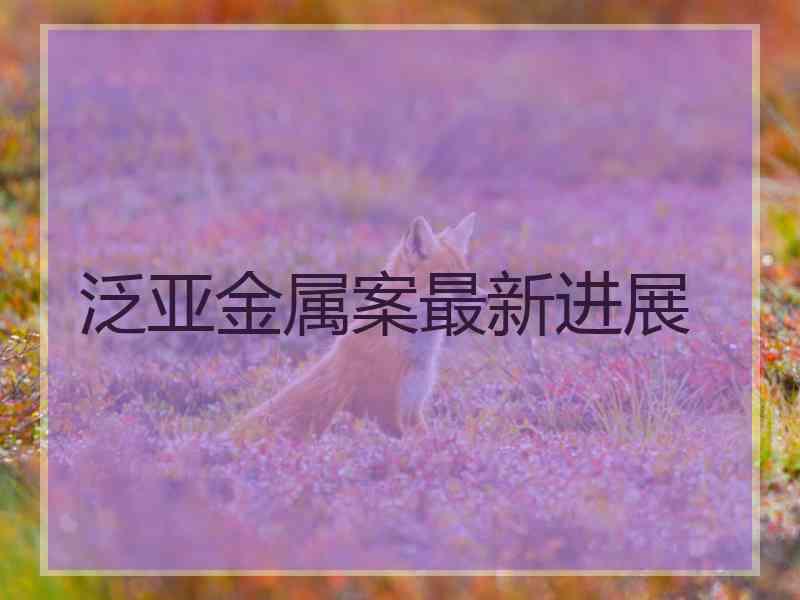 泛亚金属案最新进展 泛亚金属案最新进展