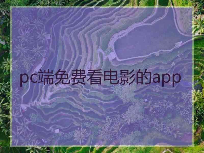 pc端免费看电影的app pc端免费看电影的app