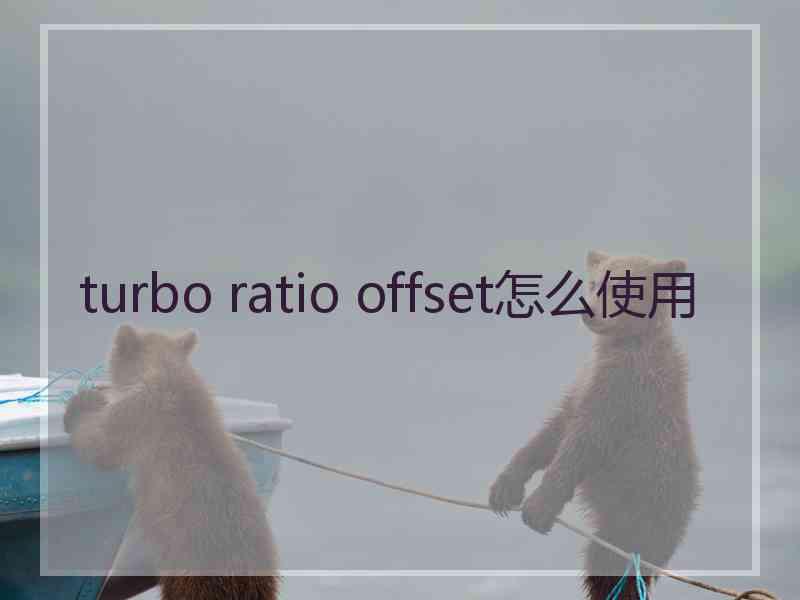 turbo ratio offset怎么使用 turbo ratio offset怎么使用