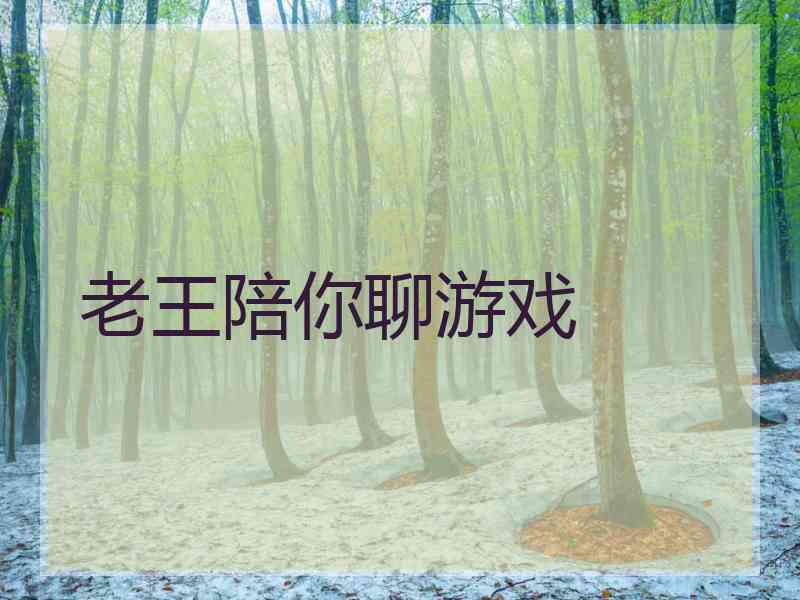 老王陪你聊游戏 老王陪你聊游戏