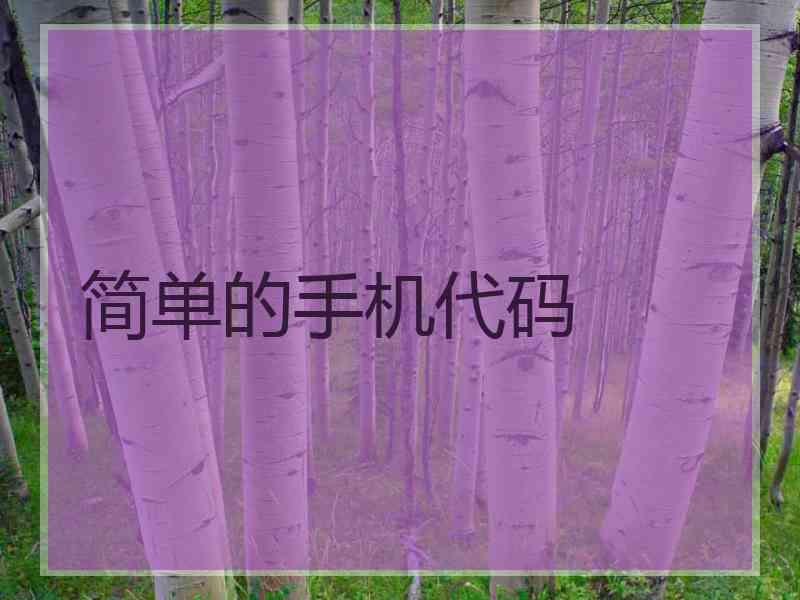 简单的手机代码 简单的手机代码