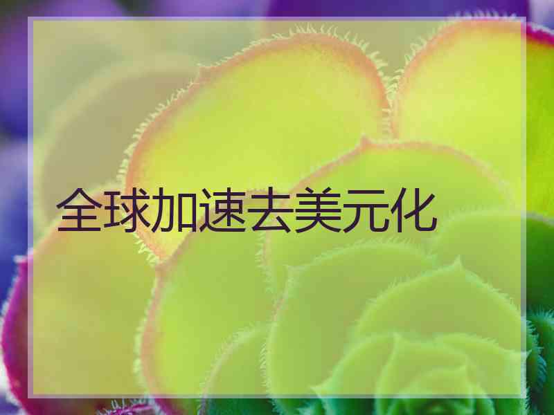 全球加速去美元化 全球加速去美元化