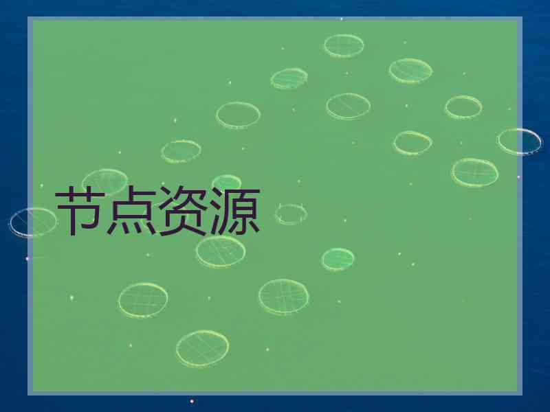 节点资源 节点资源
