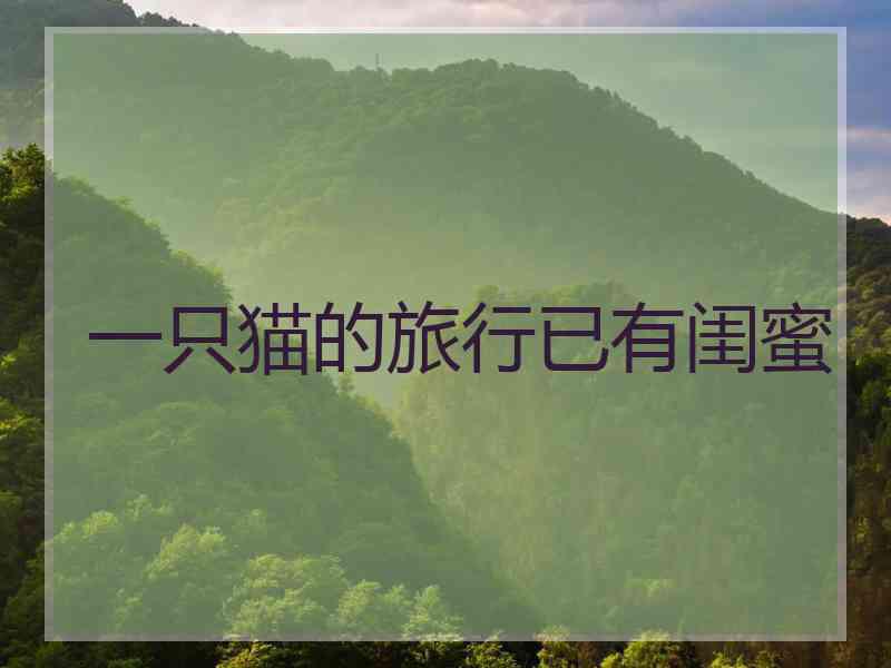 一只猫的旅行已有闺蜜 一只猫的旅行已有闺蜜