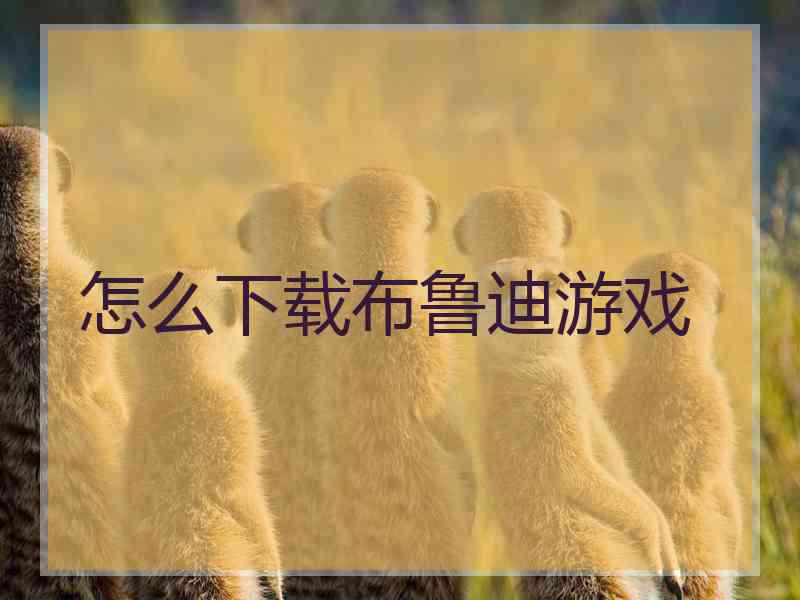 怎么下载布鲁迪游戏 怎么下载布鲁迪游戏