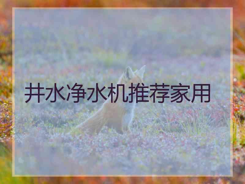 井水净水机推荐家用 井水净水机推荐家用