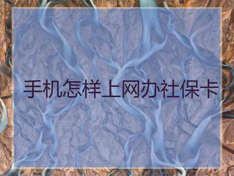 手机怎样上网办社保卡 手机怎样上网办社保卡