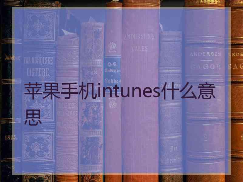 苹果手机intunes什么意思 苹果手机intunes什么意思