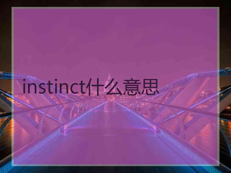 instinct什么意思 instinct什么意思