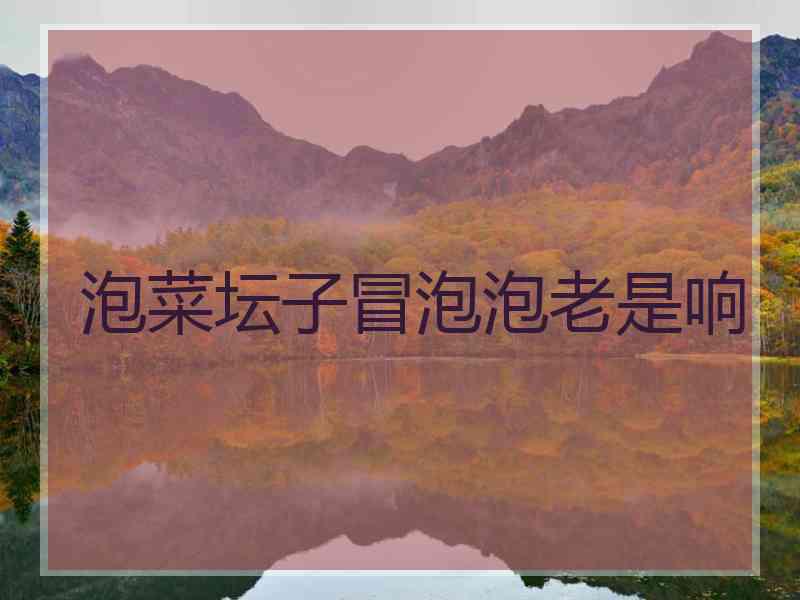 泡菜坛子冒泡泡老是响 泡菜坛子冒泡泡老是响