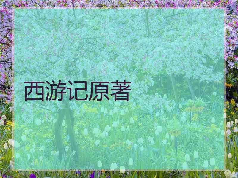 西游记原著 西游记原著