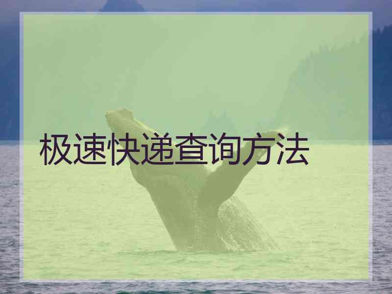 极速快递查询方法 极速快递查询方法