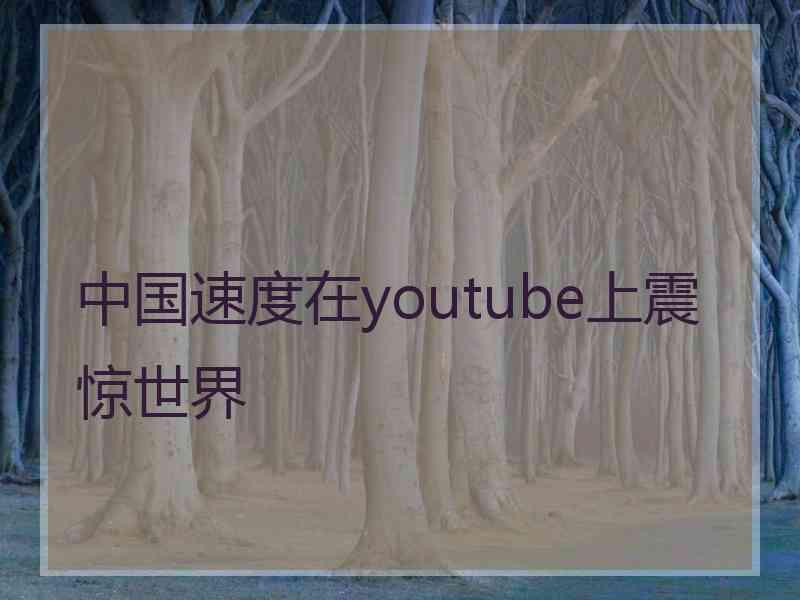 中国速度在youtube上震惊世界 中国速度在youtube上震惊世界