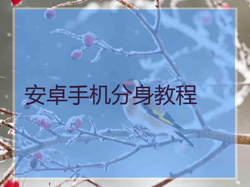 安卓手机分身教程 安卓手机分身教程