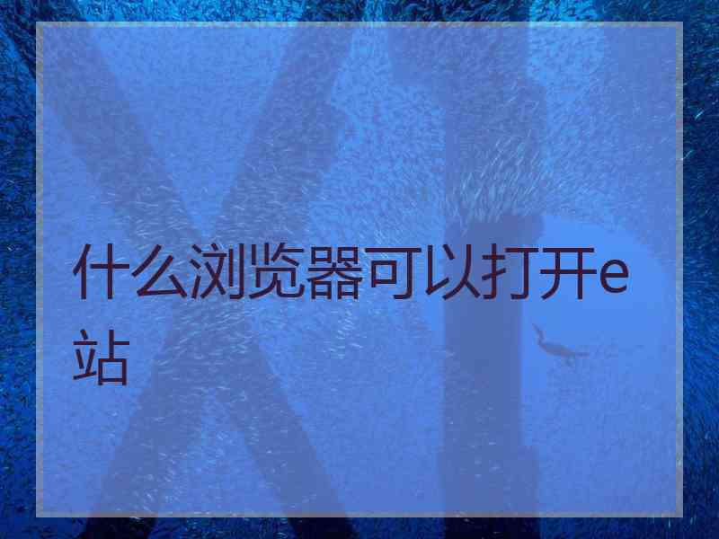 什么浏览器可以打开e站 什么浏览器可以打开e站