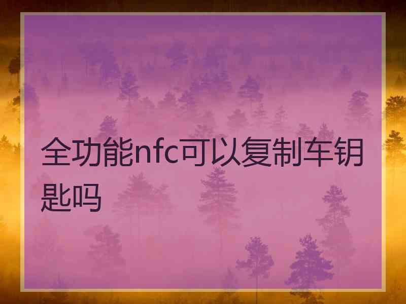 全功能nfc可以复制车钥匙吗 全功能nfc可以复制车钥匙吗