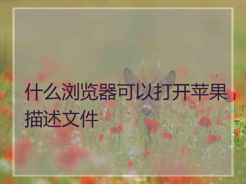 什么浏览器可以打开苹果描述文件 什么浏览器可以打开苹果描述文件