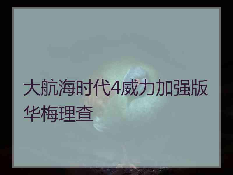 大航海时代4威力加强版华梅理查 大航海时代4威力加强版华梅理查