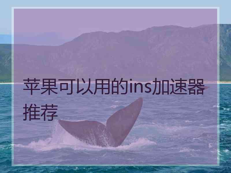 苹果可以用的ins加速器推荐 苹果可以用的ins加速器推荐