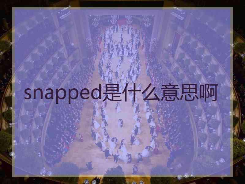 snapped是什么意思啊 snapped是什么意思啊