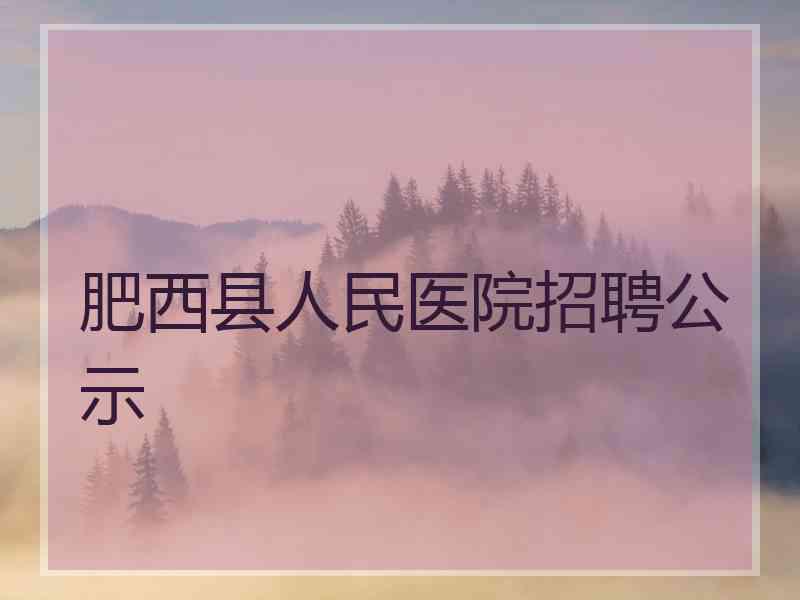 肥西县人民医院招聘公示 肥西县人民医院招聘公示