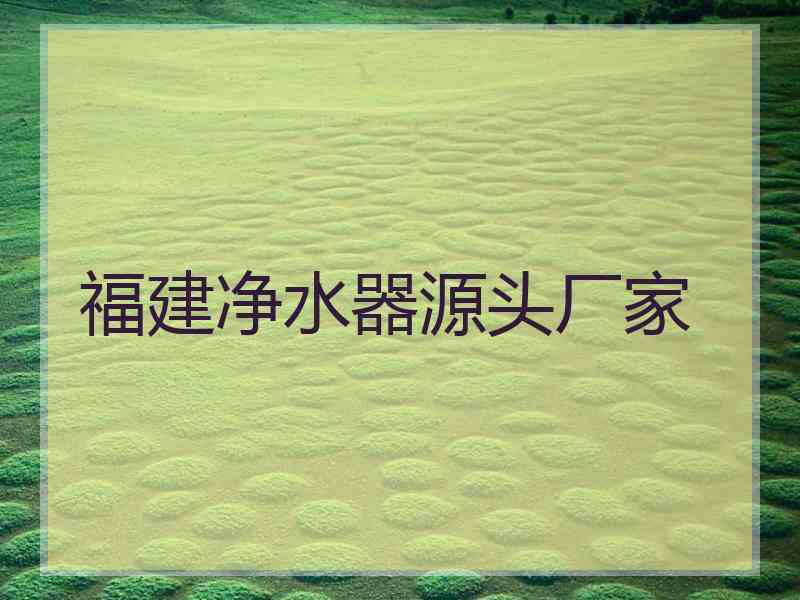 福建净水器源头厂家 福建净水器源头厂家