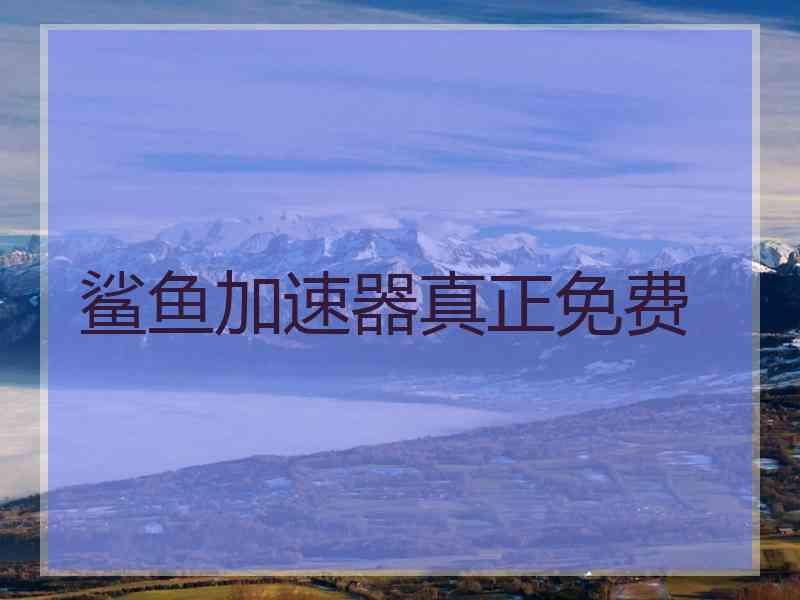 鲨鱼加速器真正免费 鲨鱼加速器真正免费