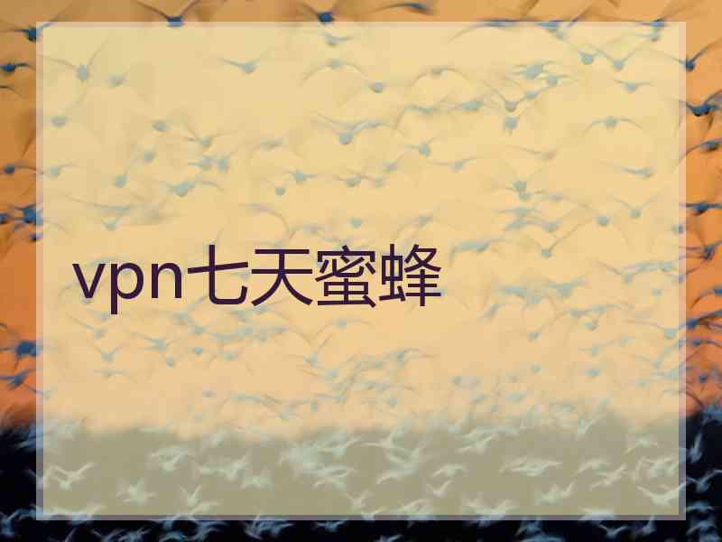 vpn七天蜜蜂 vpn七天蜜蜂