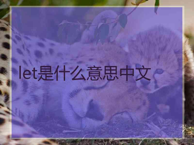 let是什么意思中文 let是什么意思中文