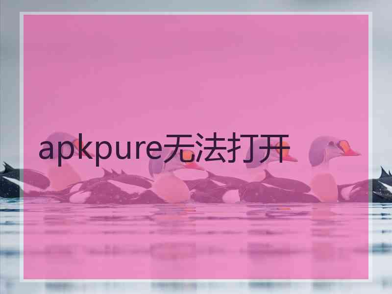 apkpure无法打开 apkpure无法打开