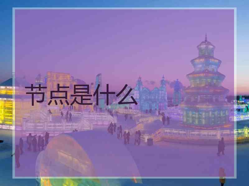 节点是什么 节点是什么