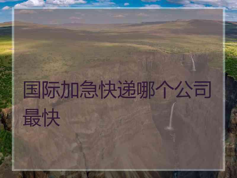 国际加急快递哪个公司最快 国际加急快递哪个公司最快