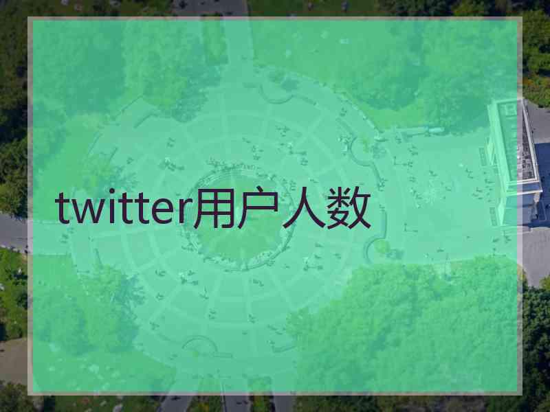 twitter用户人数 twitter用户人数