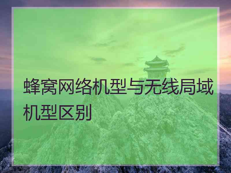 蜂窝网络机型与无线局域机型区别 蜂窝网络机型与无线局域机型区别