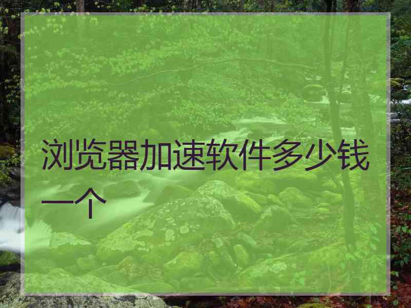 浏览器加速软件多少钱一个 浏览器加速软件多少钱一个