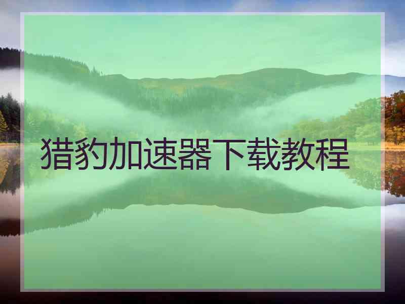 猎豹加速器下载教程 猎豹加速器下载教程
