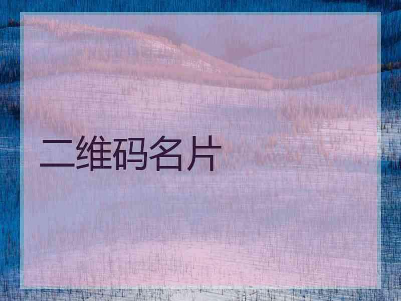 二维码名片 二维码名片