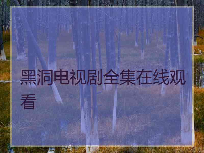 黑洞电视剧全集在线观看 黑洞电视剧全集在线观看
