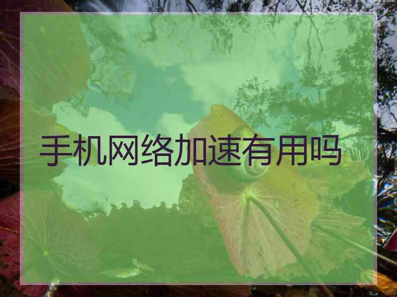 手机网络加速有用吗 手机网络加速有用吗