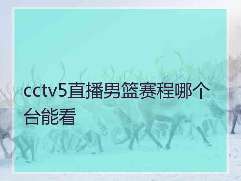 cctv5直播男篮赛程哪个台能看 cctv5直播男篮赛程哪个台能看