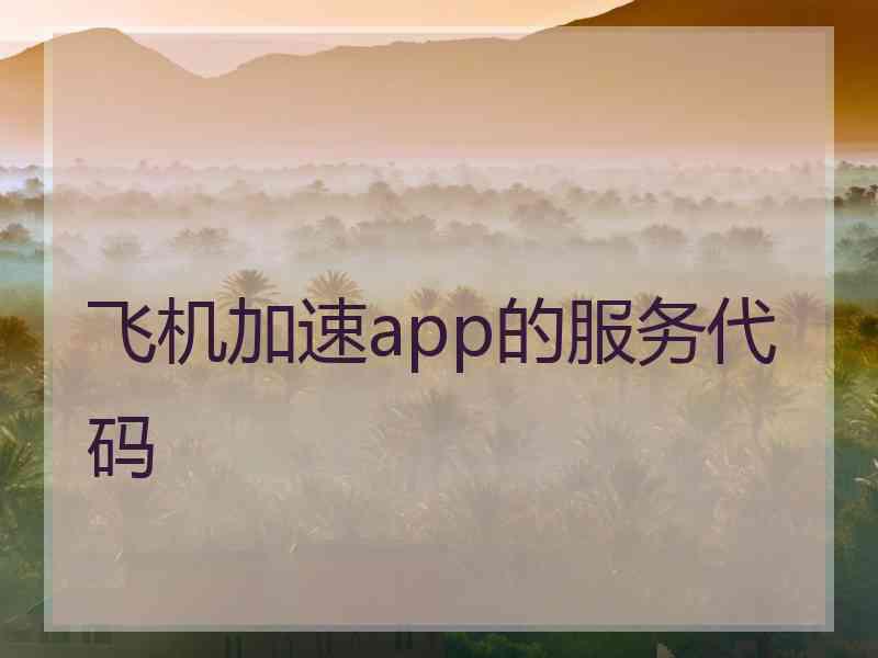 飞机加速app的服务代码 飞机加速app的服务代码