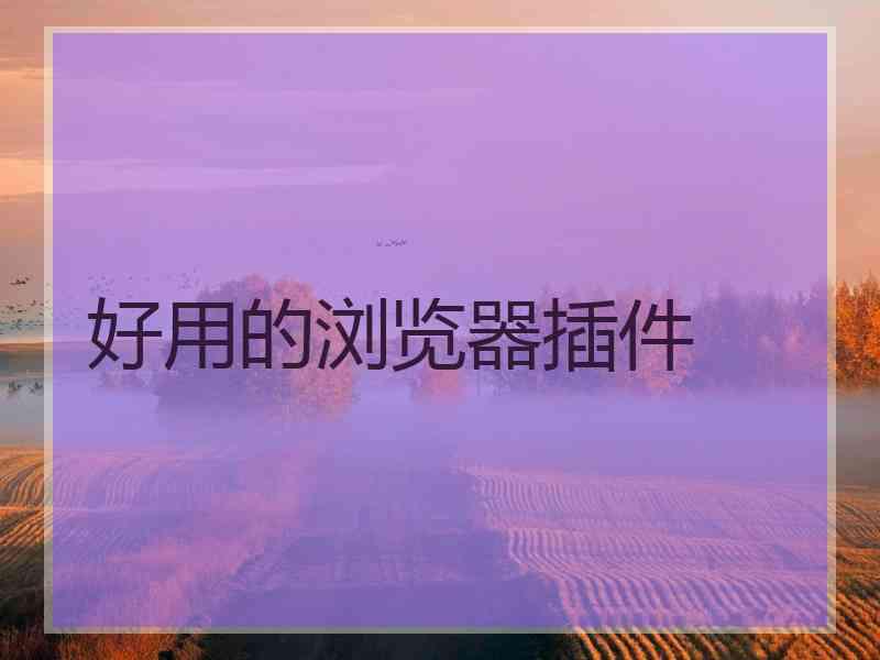 好用的浏览器插件 好用的浏览器插件