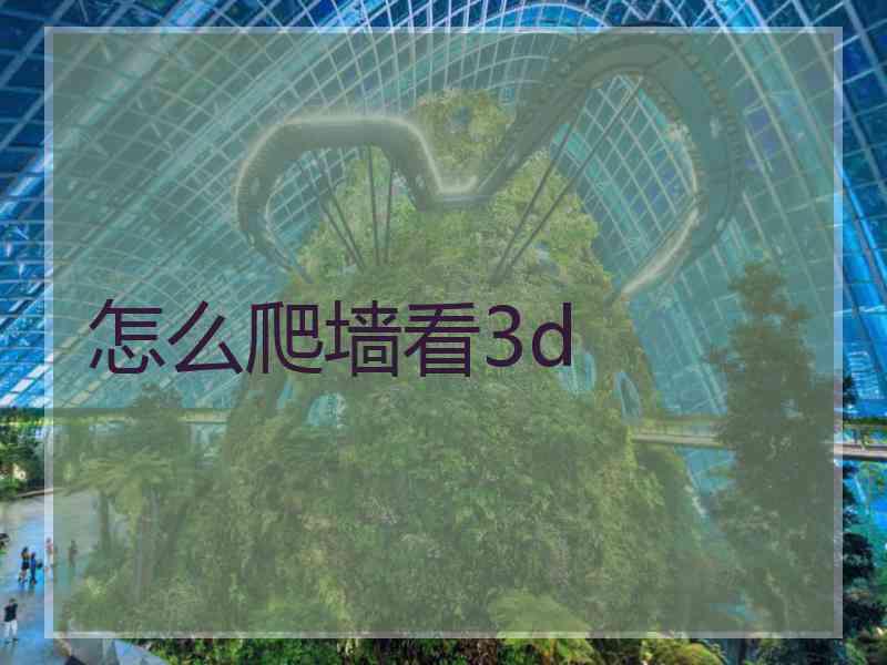 怎么爬墙看3d 怎么爬墙看3d