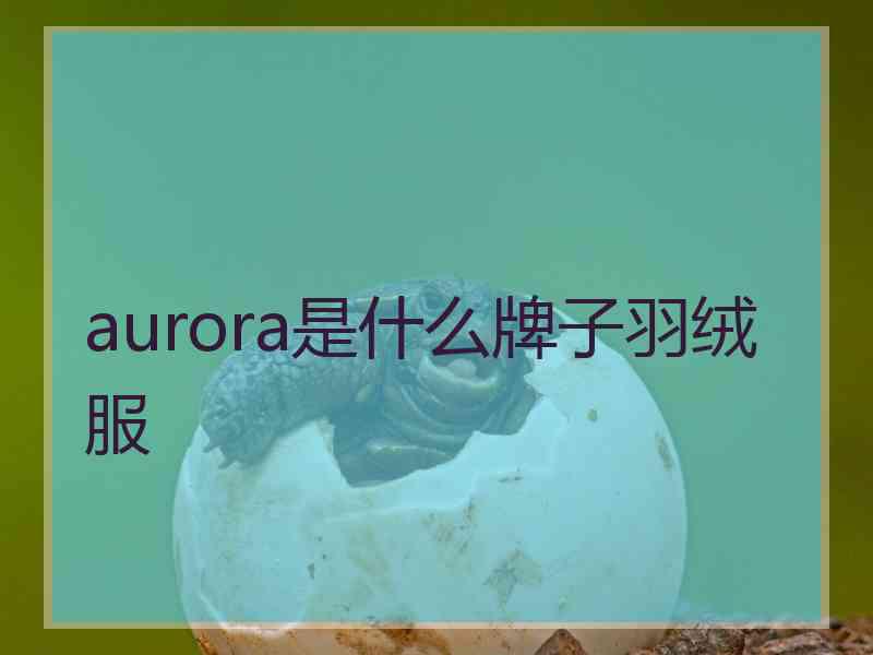 aurora是什么牌子羽绒服 aurora是什么牌子羽绒服