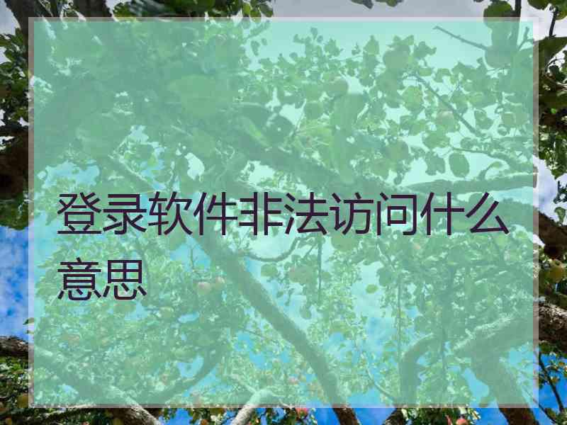 登录软件非法访问什么意思 登录软件非法访问什么意思