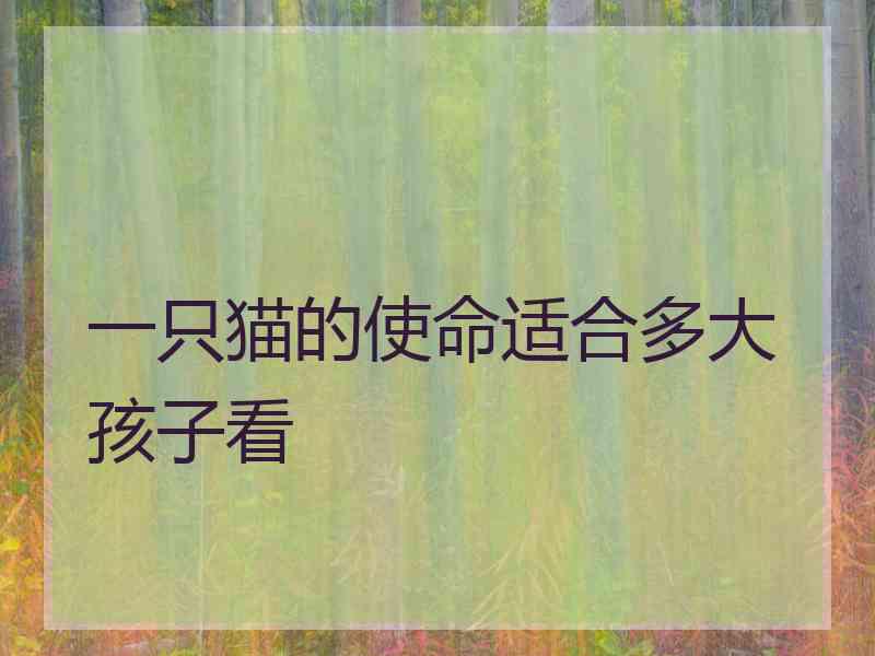 一只猫的使命适合多大孩子看 一只猫的使命适合多大孩子看