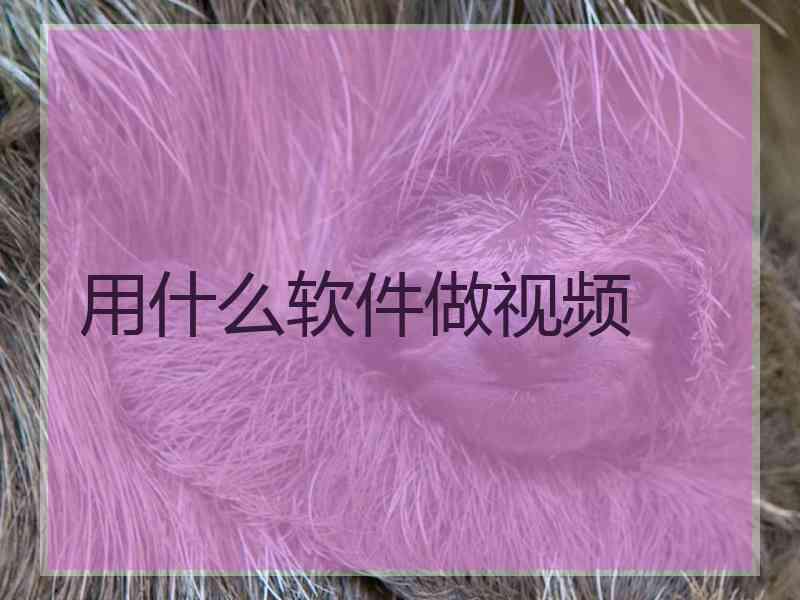 用什么软件做视频