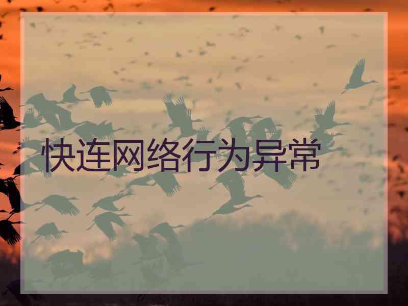 快连网络行为异常