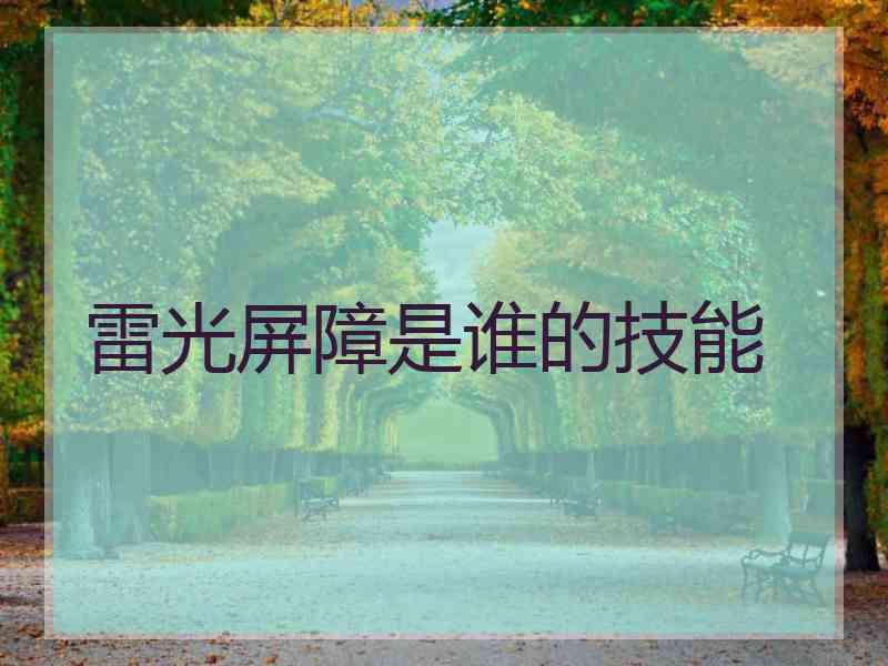 雷光屏障是谁的技能