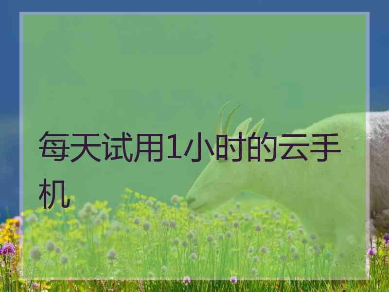 每天试用1小时的云手机